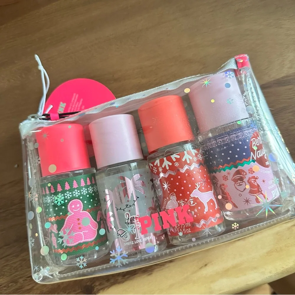 NWT PINK Holiday Merry Pinkmas Mini Mist Pack Set of Four